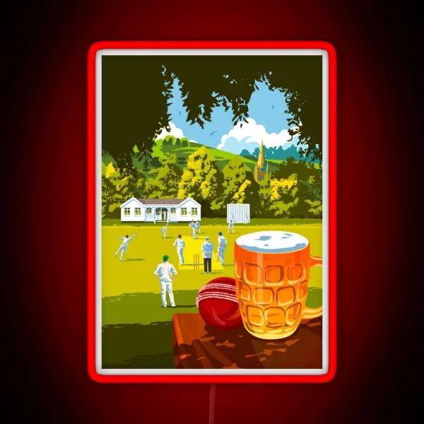 Village Cricket RGB Neon Sign