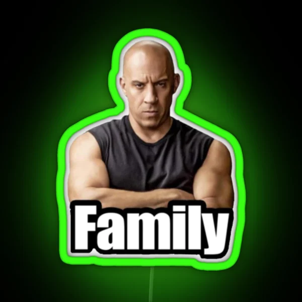 Vin Diesel FAMILY MEME RGB Neon Sign