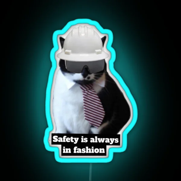 Vincent The Safety Cat RGB Neon Sign