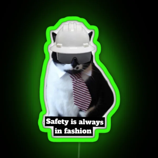 Vincent The Safety Cat RGB Neon Sign