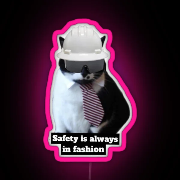 Vincent The Safety Cat RGB Neon Sign