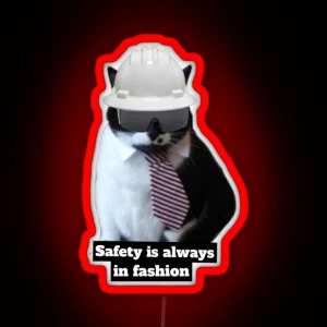 Vincent The Safety Cat RGB Neon Sign