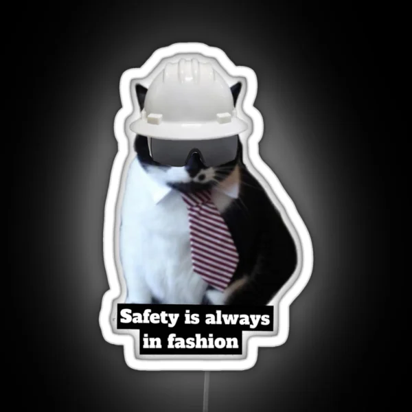 Vincent The Safety Cat RGB Neon Sign