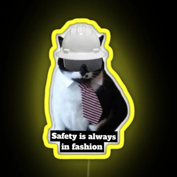Vincent The Safety Cat RGB Neon Sign