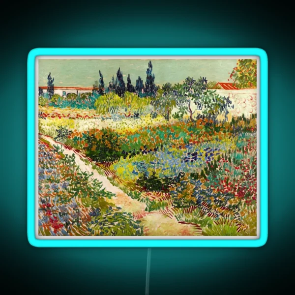 Vincent Van Gogh Garden At Arles 1888 RGB Neon Sign