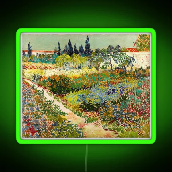 Vincent Van Gogh Garden At Arles 1888 RGB Neon Sign