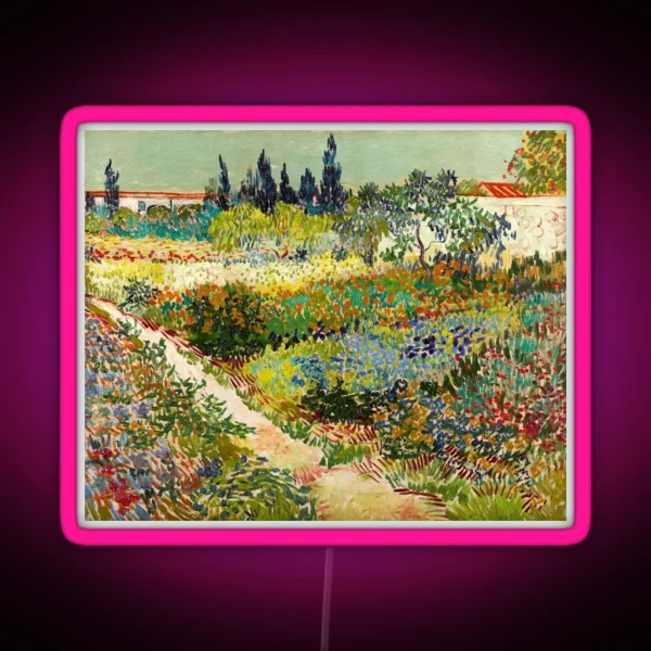 Vincent Van Gogh Garden At Arles 1888 RGB Neon Sign