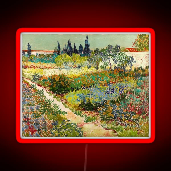 Vincent Van Gogh Garden At Arles 1888 RGB Neon Sign