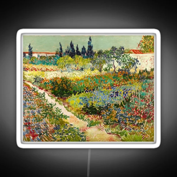 Vincent Van Gogh Garden At Arles 1888 RGB Neon Sign