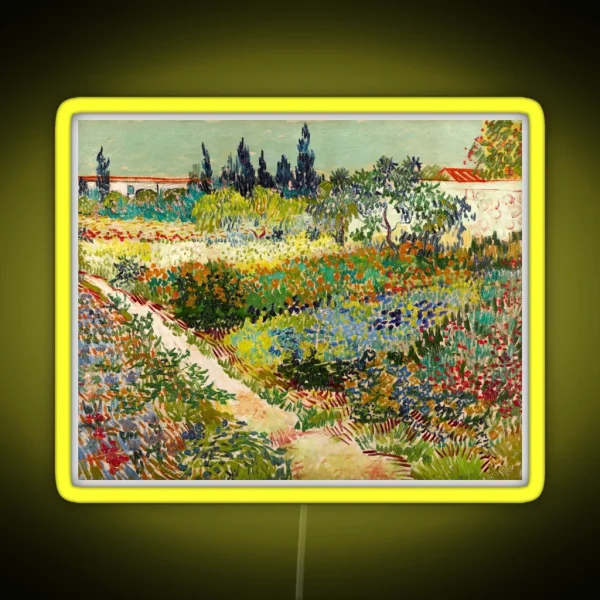 Vincent Van Gogh Garden At Arles 1888 RGB Neon Sign