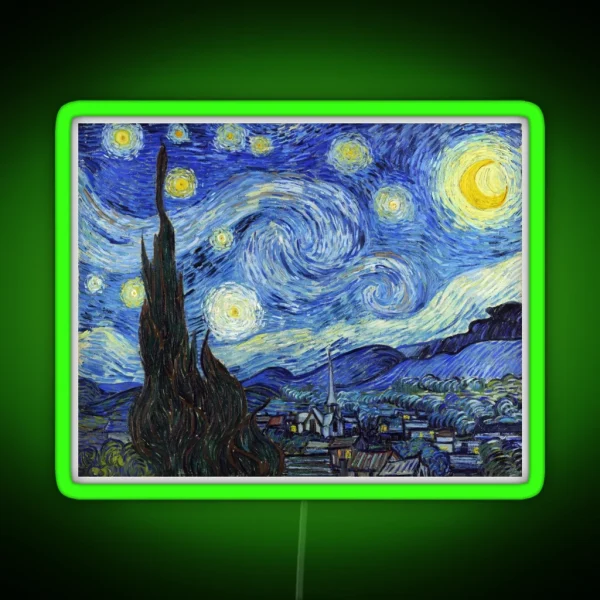 Vincent Van Gogh Starry Night RGB Neon Sign