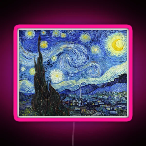 Vincent Van Gogh Starry Night RGB Neon Sign