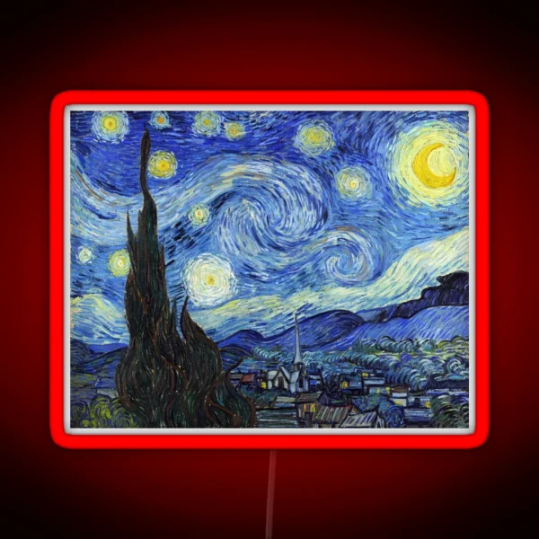 Vincent Van Gogh Starry Night RGB Neon Sign
