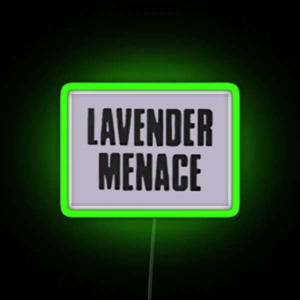 Vingtage Lesbian Feminist Lavender Menace RGB Neon Sign