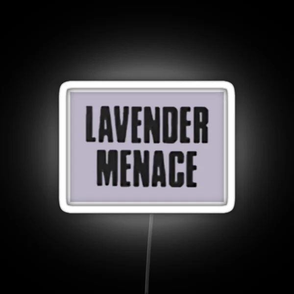 Vingtage Lesbian Feminist Lavender Menace RGB Neon Sign