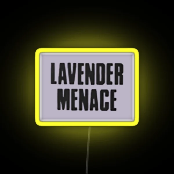 Vingtage Lesbian Feminist Lavender Menace RGB Neon Sign