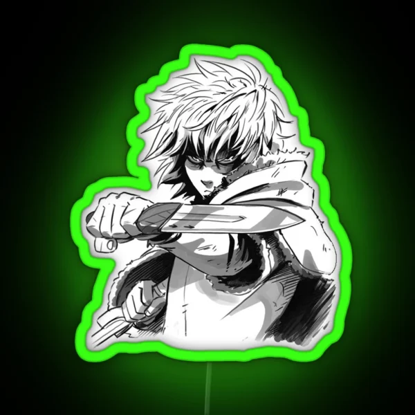 Vinland Saga Thorfinn Black And White Drawing RGB Neon Sign