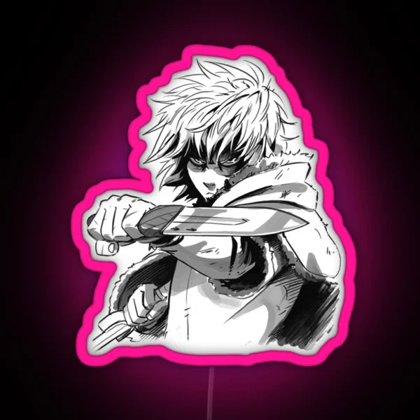 Vinland Saga Thorfinn Black And White Drawing RGB Neon Sign