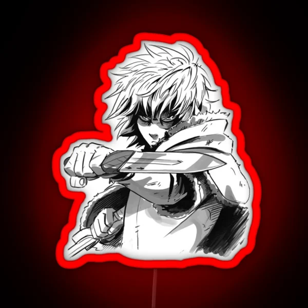 Vinland Saga Thorfinn Black And White Drawing RGB Neon Sign