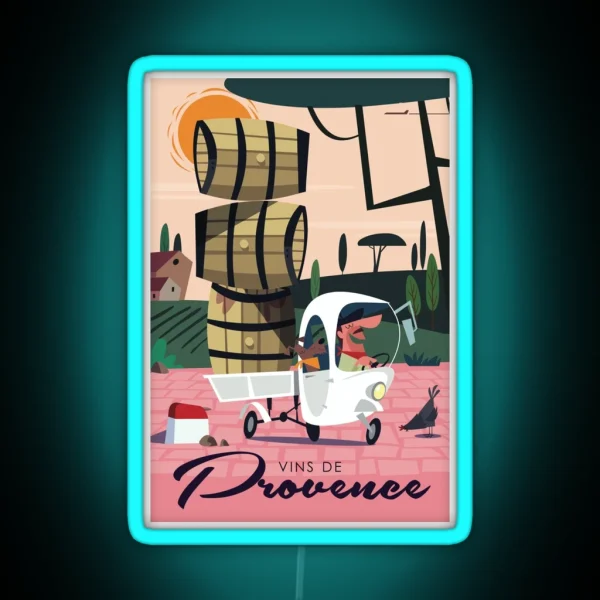 Vins De Provence Poster RGB Neon Sign