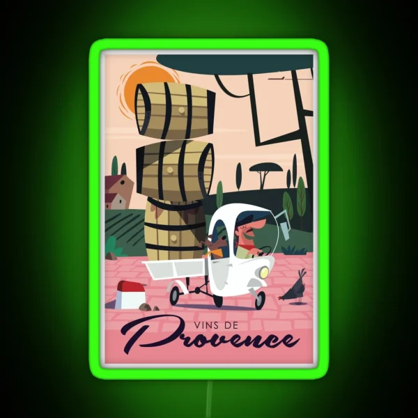 Vins De Provence Poster RGB Neon Sign