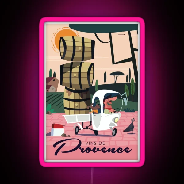 Vins De Provence Poster RGB Neon Sign