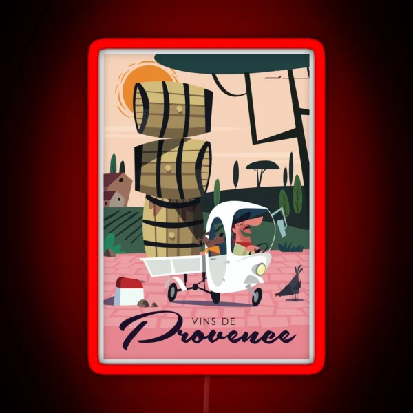 Vins De Provence Poster RGB Neon Sign