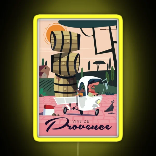 Vins De Provence Poster RGB Neon Sign