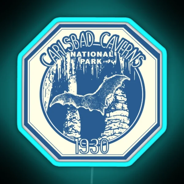 Vintage 1930 Carlsbad Caverns National Park RGB Neon Sign