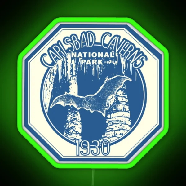 Vintage 1930 Carlsbad Caverns National Park RGB Neon Sign
