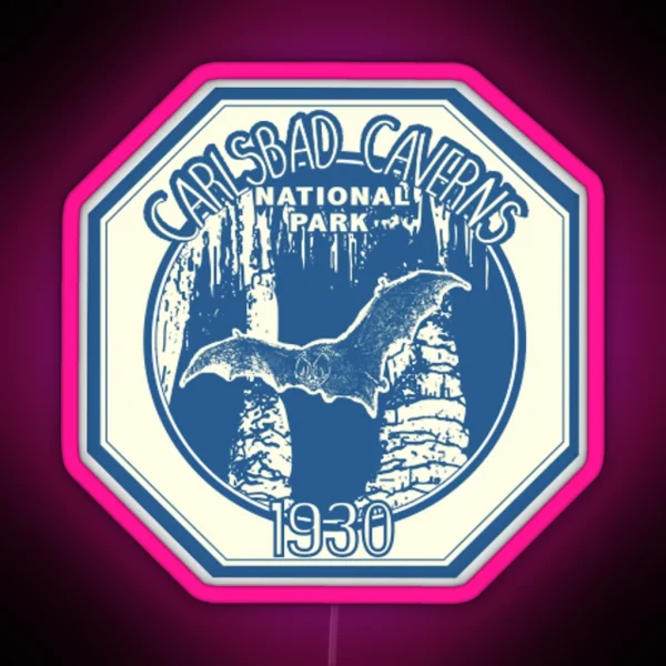 Vintage 1930 Carlsbad Caverns National Park RGB Neon Sign