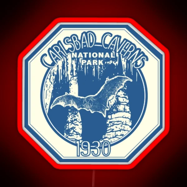 Vintage 1930 Carlsbad Caverns National Park RGB Neon Sign