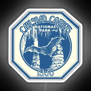 Vintage 1930 Carlsbad Caverns National Park Travel Decal RGB Neon Sign