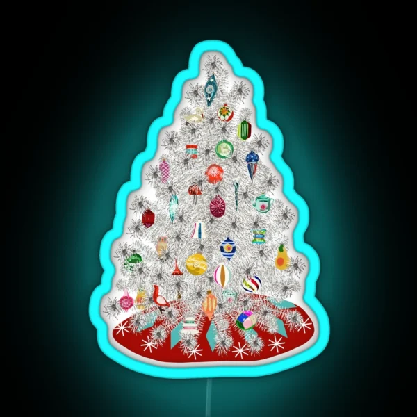 Vintage Aluminum Christmas Tree RGB Neon Sign