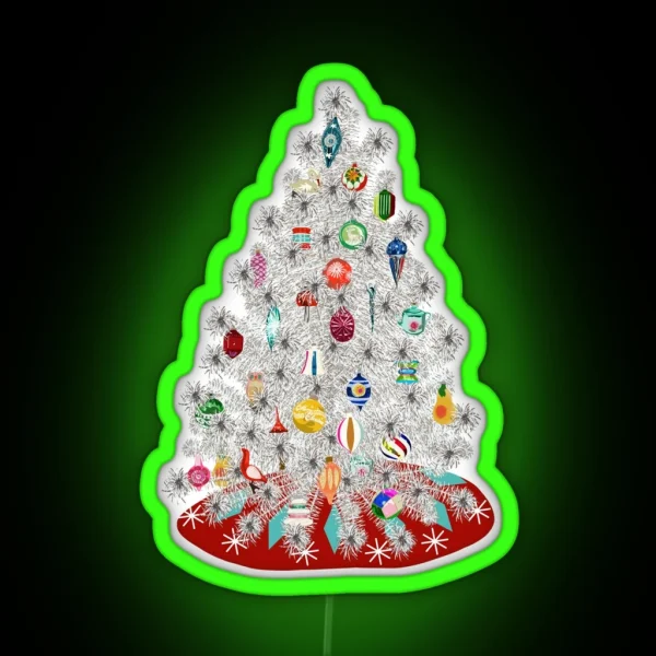 Vintage Aluminum Christmas Tree RGB Neon Sign