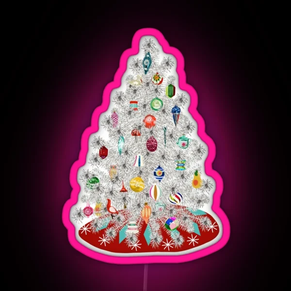 Vintage Aluminum Christmas Tree RGB Neon Sign