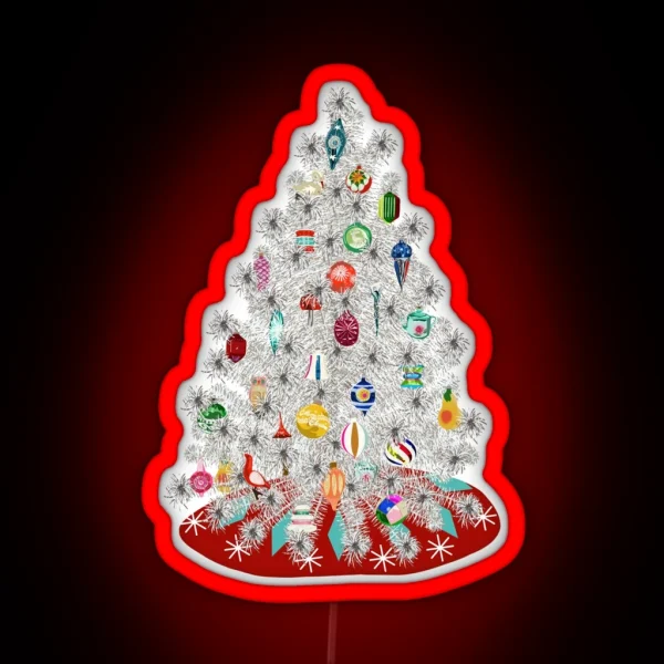 Vintage Aluminum Christmas Tree RGB Neon Sign