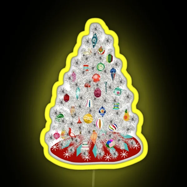 Vintage Aluminum Christmas Tree RGB Neon Sign