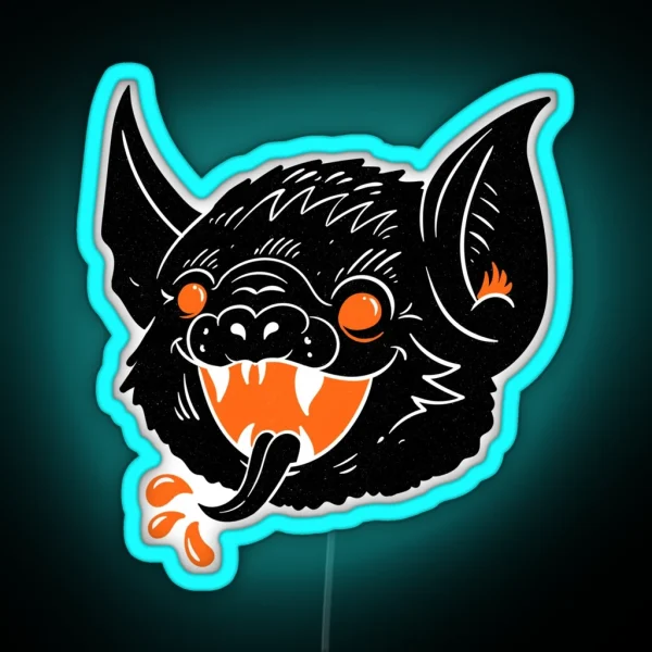 Vintage Bat Halloween RGB Neon Sign