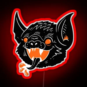 Vintage Bat Halloween RGB Neon Sign