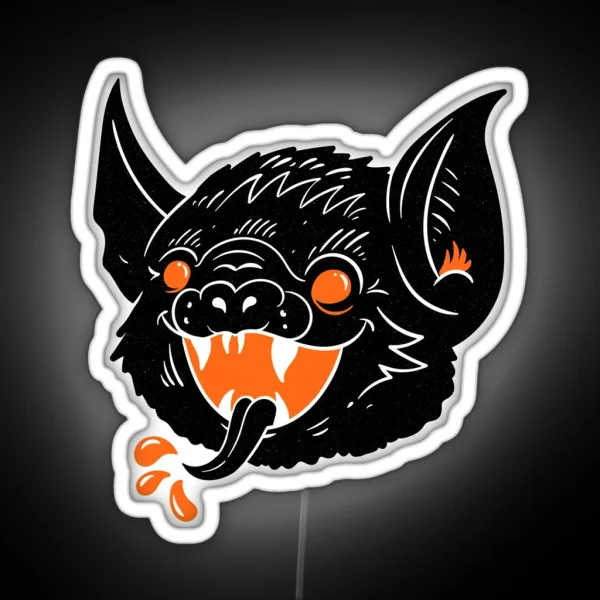 Vintage Bat Halloween RGB Neon Sign