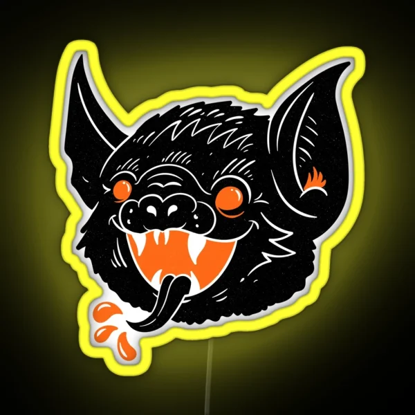 Vintage Bat Halloween RGB Neon Sign