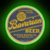 Authentic retro Bavarian beer nostalgia in vintage RGB neon lighting