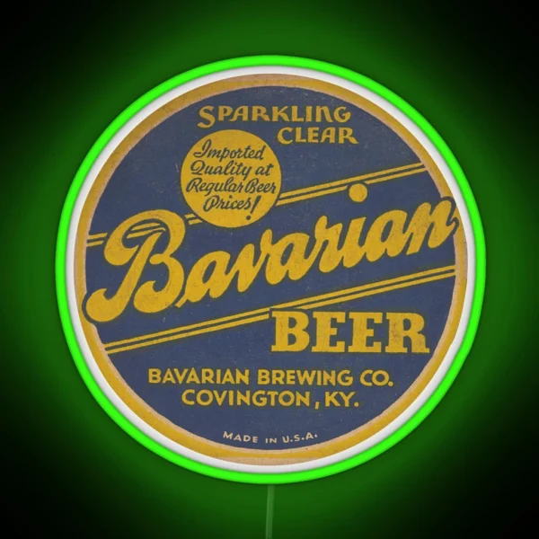 Vintage Bavarian Beer Bavarian Brewing Company Covington Kentucky RGB Neon Sign