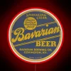 Vintage-inspired neon sign featuring Bavarian Brewing Co's nostalgic brewery logo