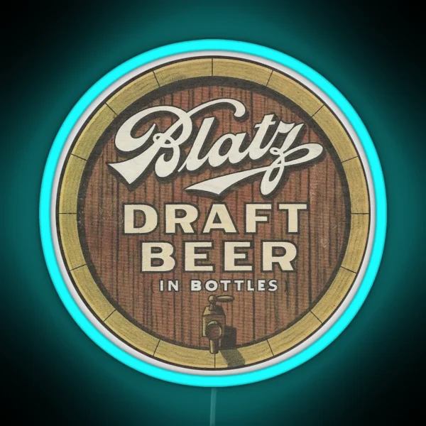 Vintage Blatz Draft Beer Blatz Brewing Co Milwaukee RGB Neon Sign