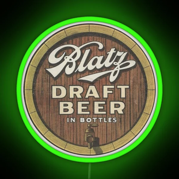 Vintage Blatz Draft Beer Blatz Brewing Co Milwaukee RGB Neon Sign