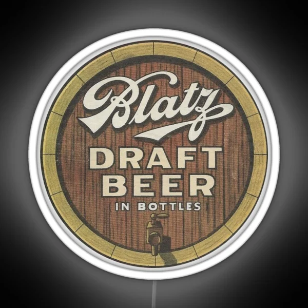 Vintage Blatz Draft Beer Blatz Brewing Co Milwaukee RGB Neon Sign