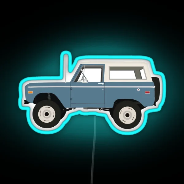 Vintage Blue Ford Bronco RGB Neon Sign