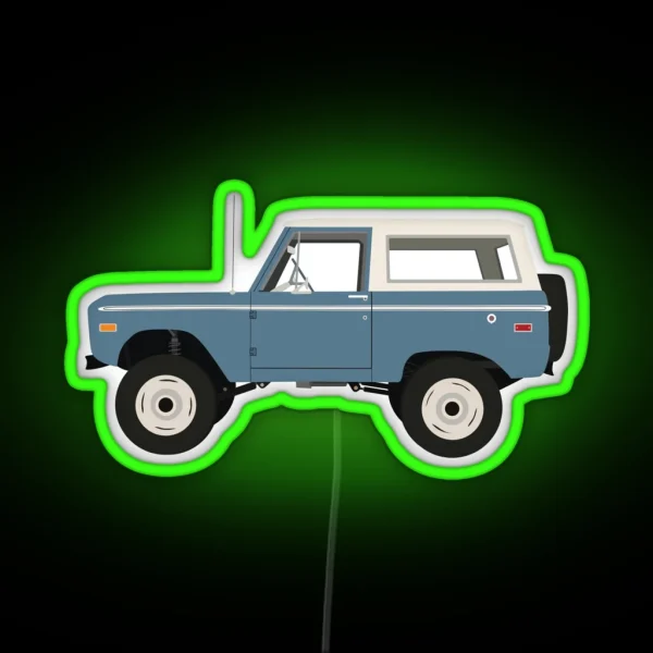 Vintage Blue Ford Bronco RGB Neon Sign